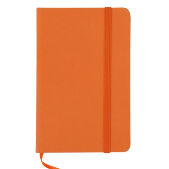 Imagem de BLOCO DE NOTAS CAPA DURA E ELÁSTICO 100FOLHAS 95X145MM LARANJA