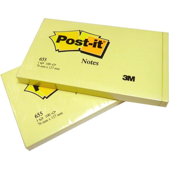 Imagem de BLOCO DE NOTAS ADERENTES POST-IT 76X127 655 AMARELO 100FOLHAS