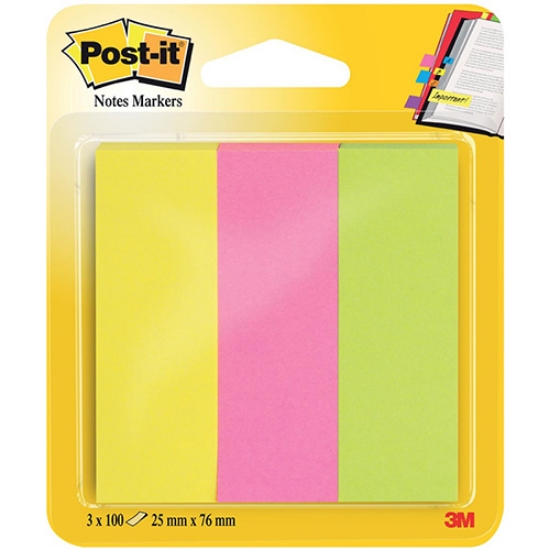 Imagem de INDEX ADERENTE POST-IT 671/3 NEON (BLISTER 3X100F)