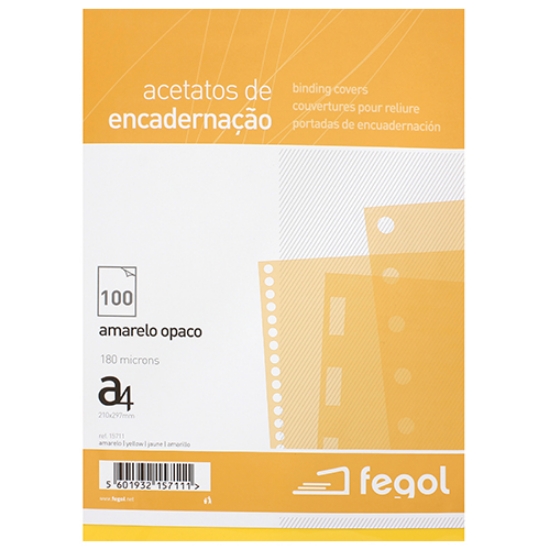 Picture of ACETATO ENCADER. OPACO A4 180MIC FEGOL AMARELO 15711