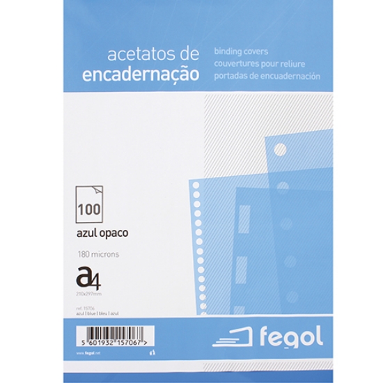 Picture of ACETATO ENCADER. OPACO A4 180MIC FEGOL AZUL 15706