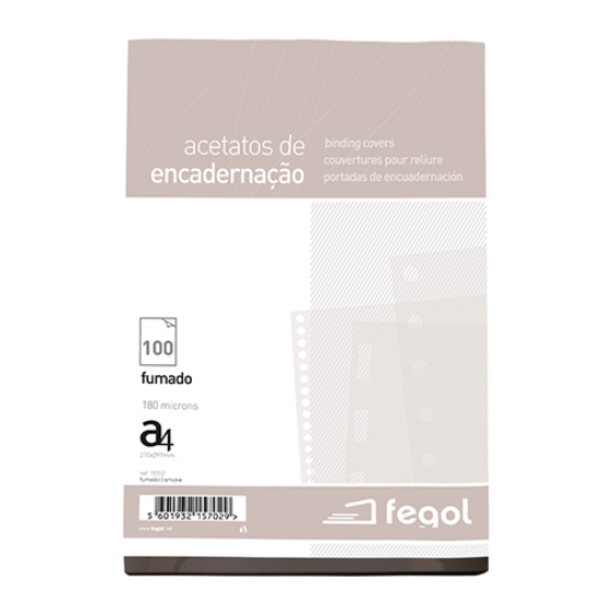 Picture of ACETATO ENCADER. TRANSP. A4 180MIC FEGOL FUMADO 15702