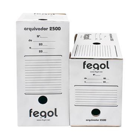 Picture of CAIXA ARQUIVO DEFINITIVO FEGOL DESMONTÁVEL L160 REF.2500 BRANCA