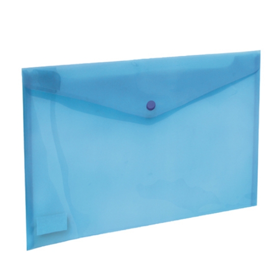Imagem de BOLSA TIPO ENVELOPE A4 COM MOLA FEGOL E105 AZUL TRANSLÚCIDO