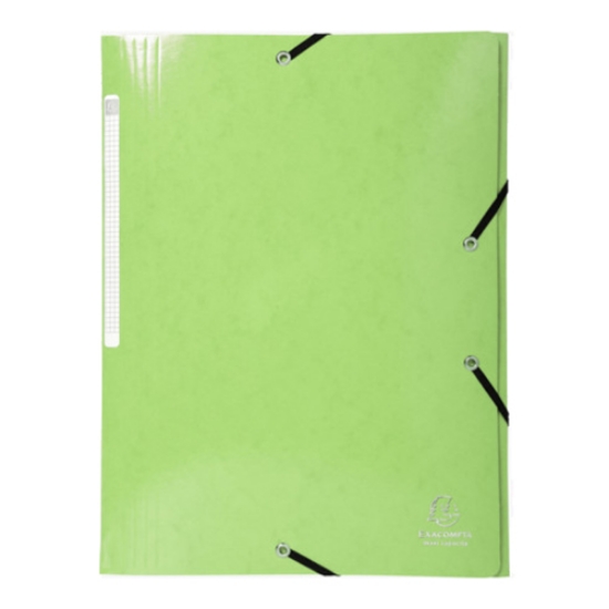 Imagem de CAPA COM 3 ABAS E ELÁSTICOS A4 CARTOLINA BRILHANTE 425GR EXACOMPTA VERDE ANIS (55823E)