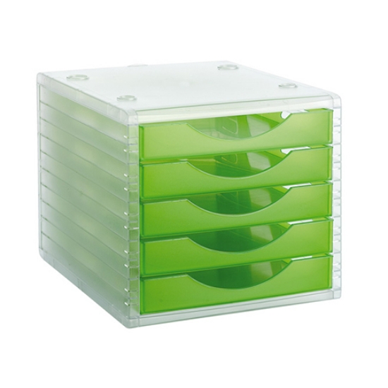 Picture of DISTRIBUIDOR 5 GAVETAS ARCHIVO2000 4005 KW TL CRISTAL/VERDE