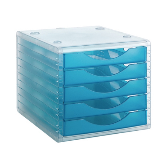 Picture of DISTRIBUIDOR 5 GAVETAS ARCHIVO2000 4005 LG TL CRISTAL/AZUL