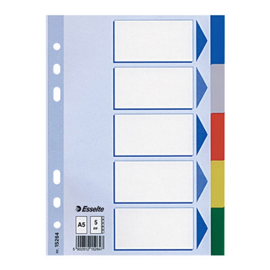 Picture of SEPARADOR PLASTICO A5 5 POSIÇOES ESSELTE 15264