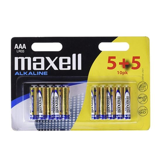 Imagem de BLISTER 5+5 PILHAS ALCALINAS AAA LR03 1.5V MAXELL (790254)