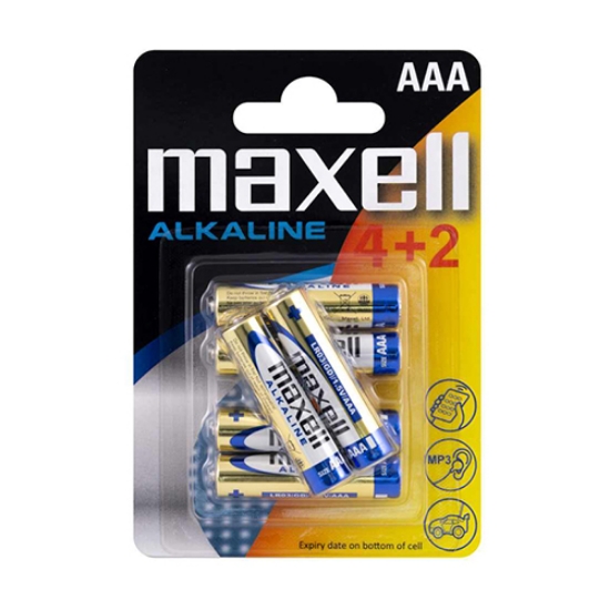 Picture of BLISTER COM 4+2 PILHAS ALCALINAS AAA LR03 1.5V MAXELL (790240)