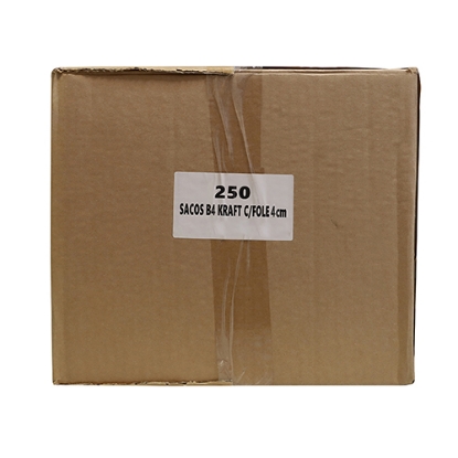 Imagem de SACO B/4 250X353MM COM FOLE 40MM KRAFT 110GR ADESIVO