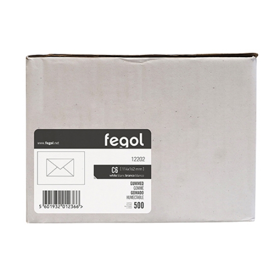 Picture of ENV. C/6 114X162 BRANCO 90GR P.BICO FEGOL 12202 (CX.500UNI)