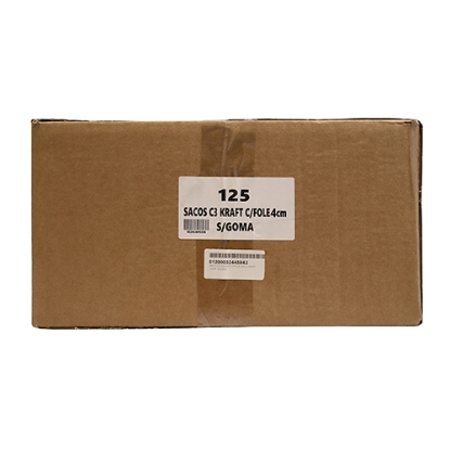 Imagem de SACO C/3 324X458 C/FOLE 40MM KRAFT 100GR S/GOMA