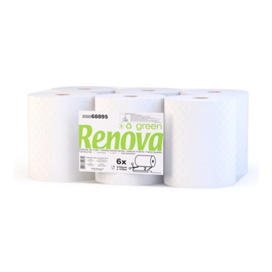 Imagem de TOALHAS DE MÃO RENOVAGREEN 210MMX120MT 2FOLHAS (PACK COM 6 ROLOS)