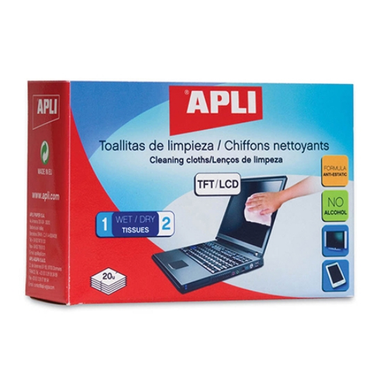 Picture of TOALHETES LIMPEZA APLI TFT/LCD HUMIDO/SECO 11325 (EMB.20UNI)