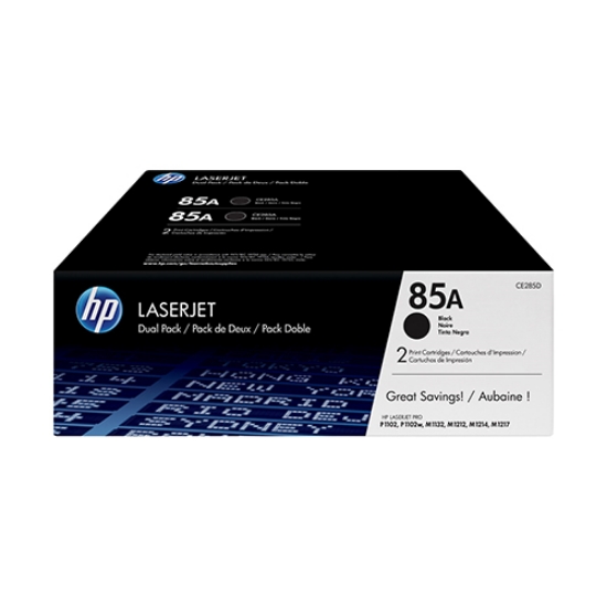 Imagem de PACK DUPLO TONER ORIGINAL HP 85A CE285AD PRETO 2 X 1600PAG.