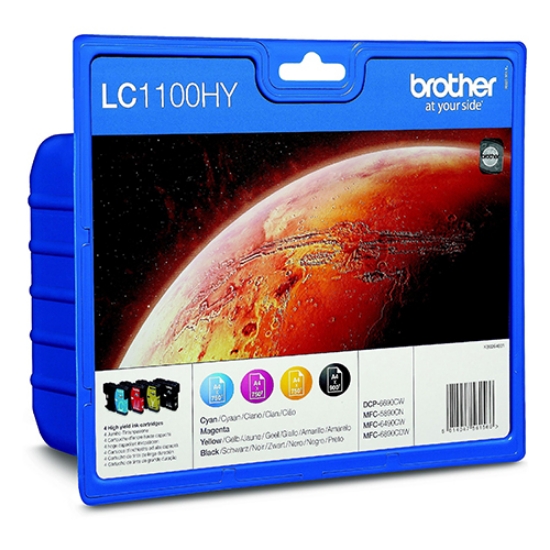Imagem de PACK TINTEIRO ORIGINAL BROTHER LC-1100HYVALBP PRETO+3CORES