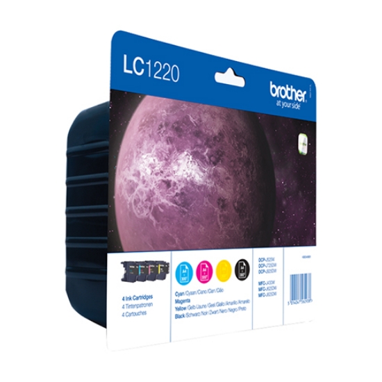 Imagem de PACK TINTEIRO ORIGINAL BROTHER LC-1220VALBP PRETO+3CORES