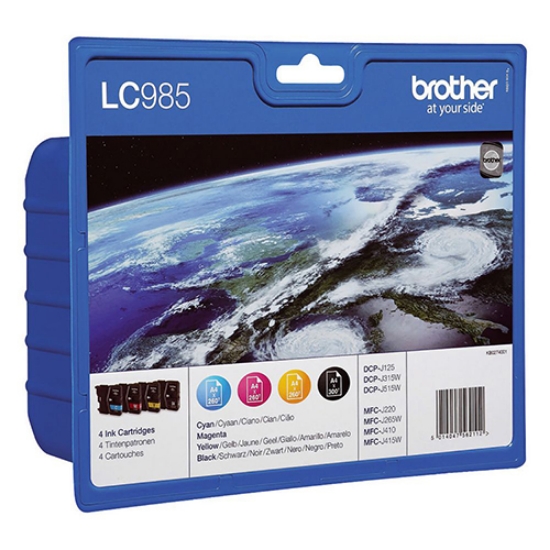 Imagem de PACK TINTEIRO ORIGINAL BROTHER LC-985VALBP PRETO+3CORES