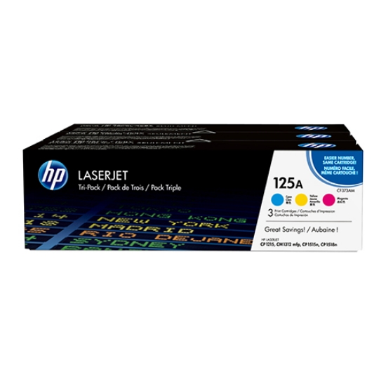 Picture of PACK TRIPLO TONER ORIGINAL HP 125A CF373AM 3 CORES C/Y/M