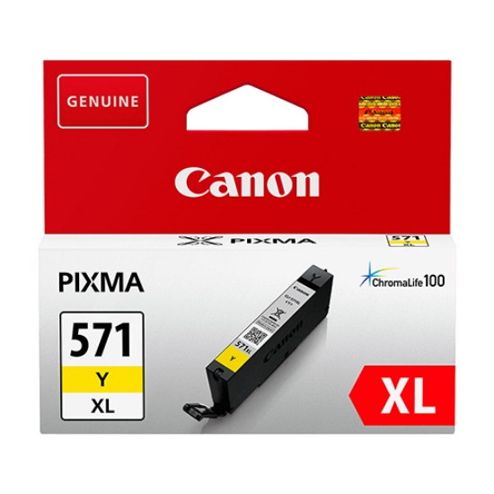 Imagem de TINTEIRO ORIGINAL CANON CLI-571YXL AMARELO ALTA CAPAC.