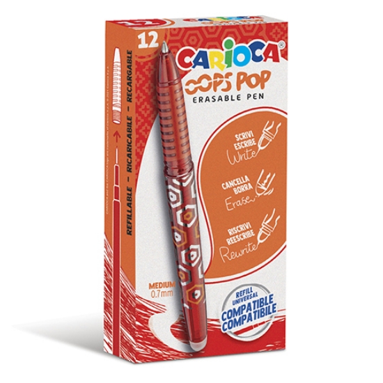 Imagem de ESFEROGRÁFICA APAGÁVEL CARIOCA OOPS POP 0.7 VERMELHO (42044/03)