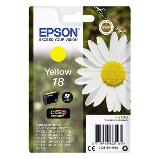 Imagem de TINTEIRO ORIGINAL EPSON 18 MARGARIDA AMARELO (T1804)