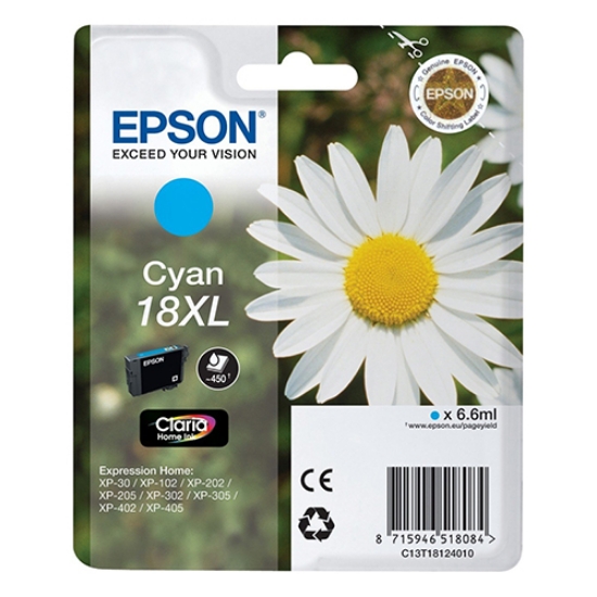 Imagem de TINTEIRO ORIGINAL EPSON 18XL MARGARIDA CYAN (T1812)