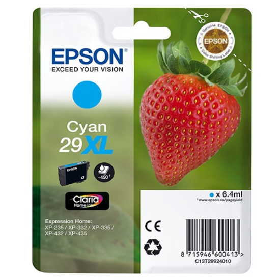 Picture of TINTEIRO ORIGINAL EPSON 29XL (T2992) CYAN ALTA CAP.