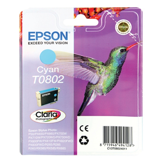 Picture of TINTEIRO ORIGINAL EPSON T0802 CYAN