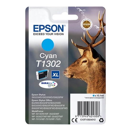 Picture of TINTEIRO ORIGINAL EPSON T1302XL CYAN ALTA CAPAC. 10.1ML