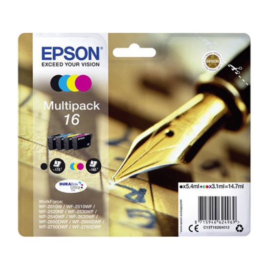 Imagem de TINTEIRO ORIGINAL EPSON T1626 Nº16 PACK C/4 CORES