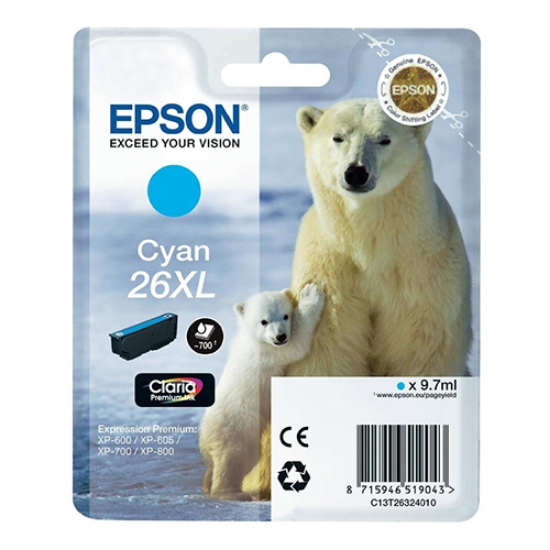 Imagem de TINTEIRO ORIGINAL EPSON T2632 Nº26XL CYAN
