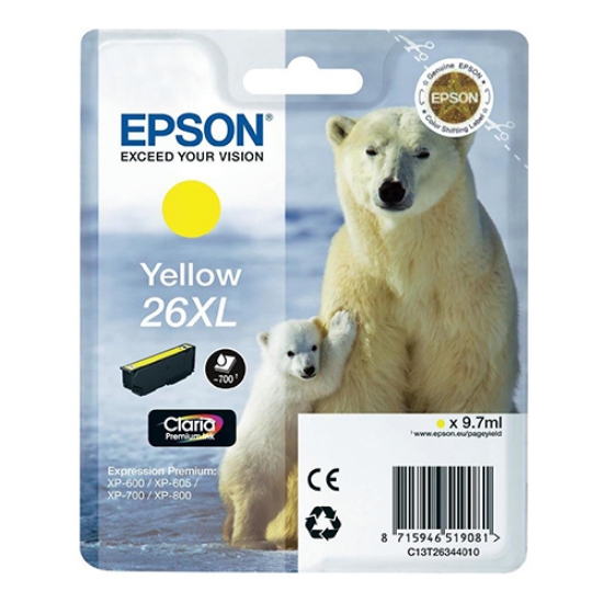 Picture of TINTEIRO ORIGINAL EPSON T2634 Nº26XL AMARELO
