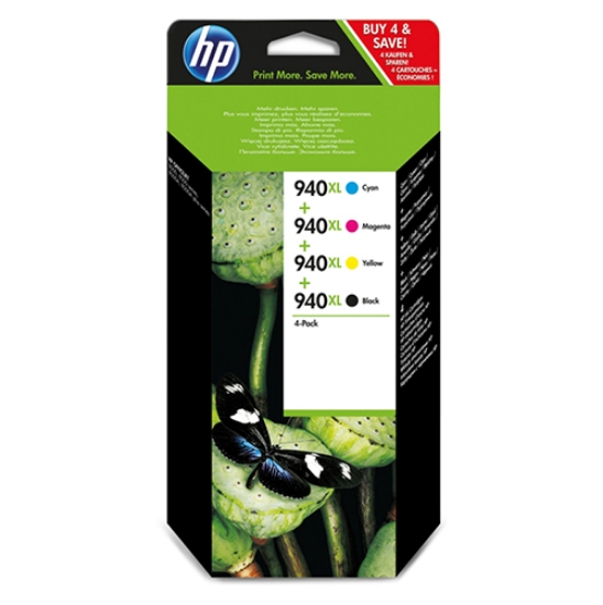 Picture of TINTEIRO ORIGINAL HP 940XL C2N93AE PRETO+3 CORES (PACK 4 CORES)