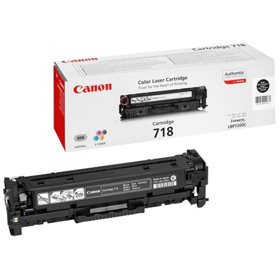 Imagem de TONER ORIGINAL CANON CART.718BK PRETO 3.400 PAGINAS