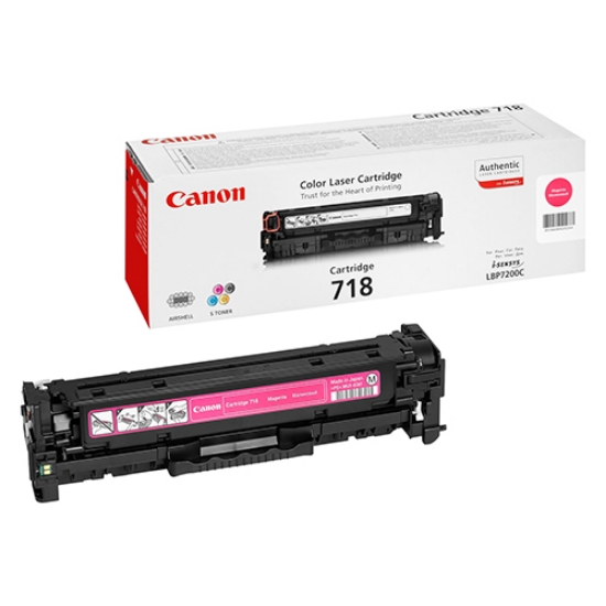 Picture of TONER ORIGINAL CANON CART.718M MAGENTA 2.900 PAGINAS