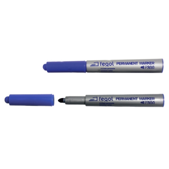 Picture of MARCADOR PERMANENTE FEGOL P300 PONTA REDONDA AZUL