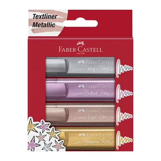 Imagem de BLT.4 MARC. FLUOR. FABER-CASTELL METALICO SORT. (154640)