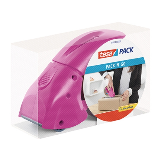 Picture of DESENROLADOR PUNHO TESA PACK´N´GO ROSA + 1 ROLO 66X50 (51113)