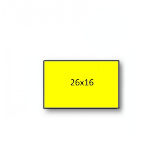 Imagem de ROLO ETIQUETAS 26X16MM AD2 CANTOS RECTOS AMARELO (1000UNI)