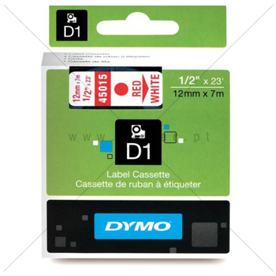 Imagem de FITA DYMO D1 12MMX7MT VERMELHA/BRANCA 45015/S0720550