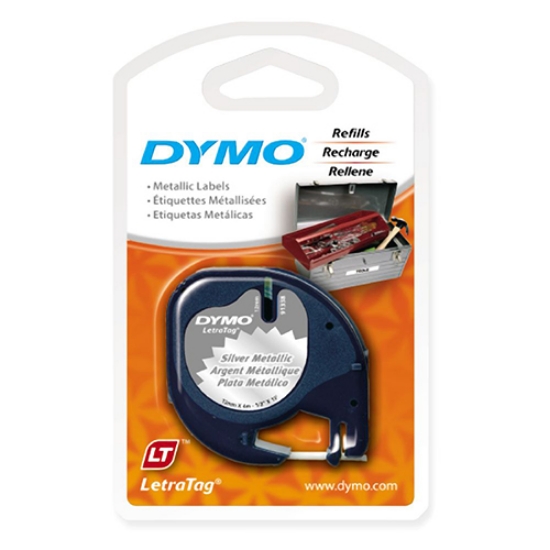 Imagem de FITA DYMO LETRATAG 12MMX4MT PRETA/PRATA 91208/S0721730