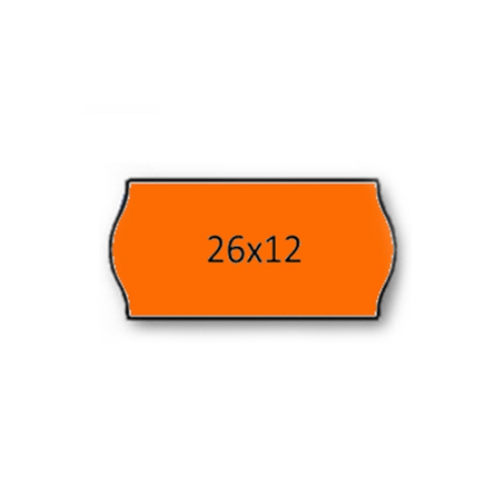 Imagem de ROLO ETIQUETAS 26X12MM AD2 CANTOS REDONDOS LARANJA FLUORESCENTE (1500UNI)