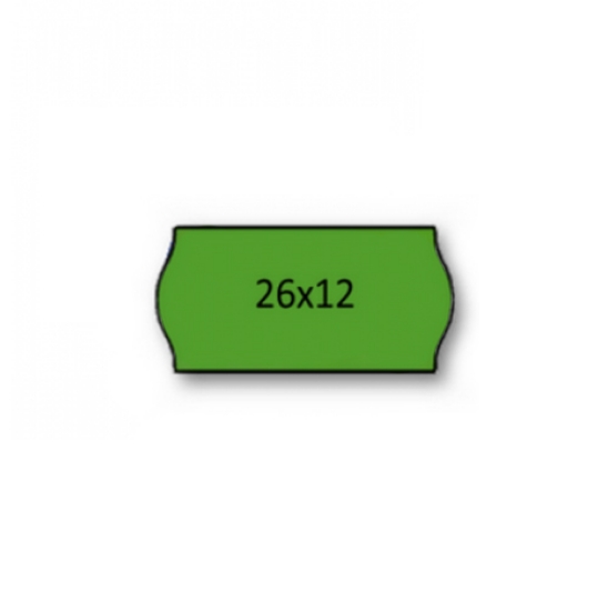Imagem de ROLO ETIQUETAS 26X12MM AD2 CANTOS REDONDOS VERDE (1500UNI)