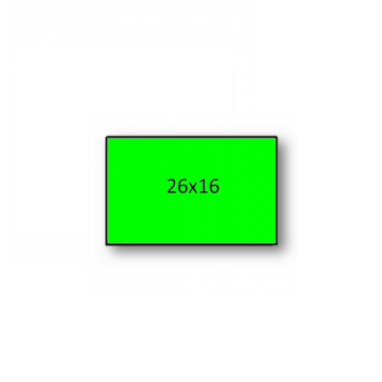 Imagem de ROLO ETIQUETAS 26X16MM AD2 CANTOS RECTOS VERDE FLUORESCENTE (1000UNI)