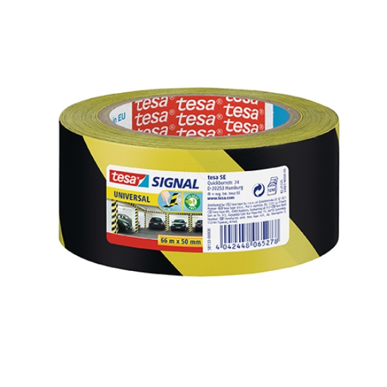 Imagem de ROLO FITA ADESIVA DE SINALIZAÇÃO 50MMX66MT TESA SIGNAL 58133 AMARELO/PRETO