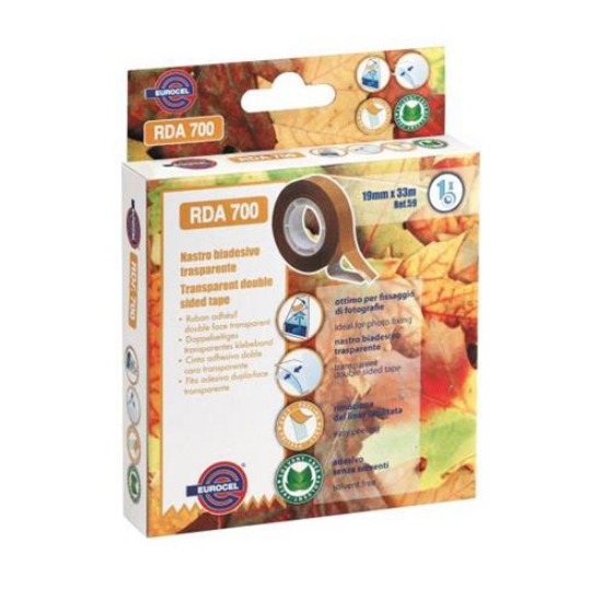 Picture of ROLO FITA BI-ADESIVA 19MMX33MT EUROCEL E1933DU TRANSPARENTE