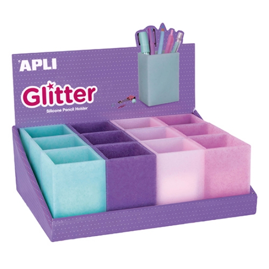 Imagem de PORTA-LÁPIS SECRETÁRIA APLI GLITTER SILICONE (18616)