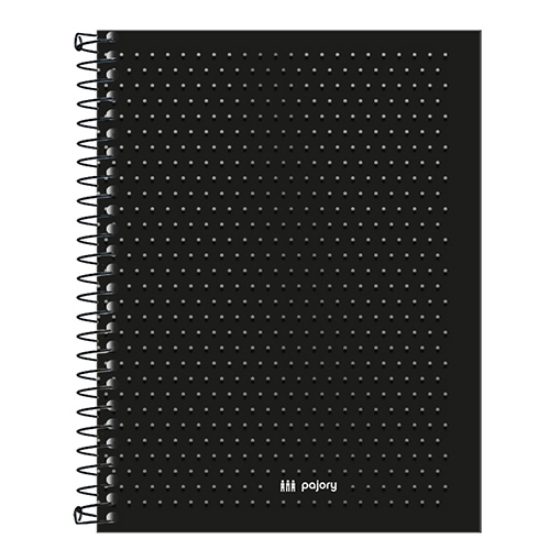Picture of CADERNO ESPIRAL CAPA DURA A5 100F PAJORY BLACK PREMIUM PAUTADO